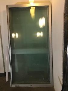 8 aluminum and glass store front sliding doors and tracks