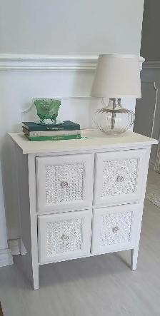 Upcycled White Rattan Cabinet – 4 Drawers - Photo 6