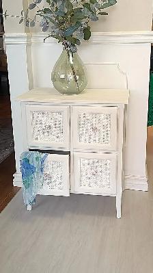 Upcycled White Rattan Cabinet – 4 Drawers - Photo 7
