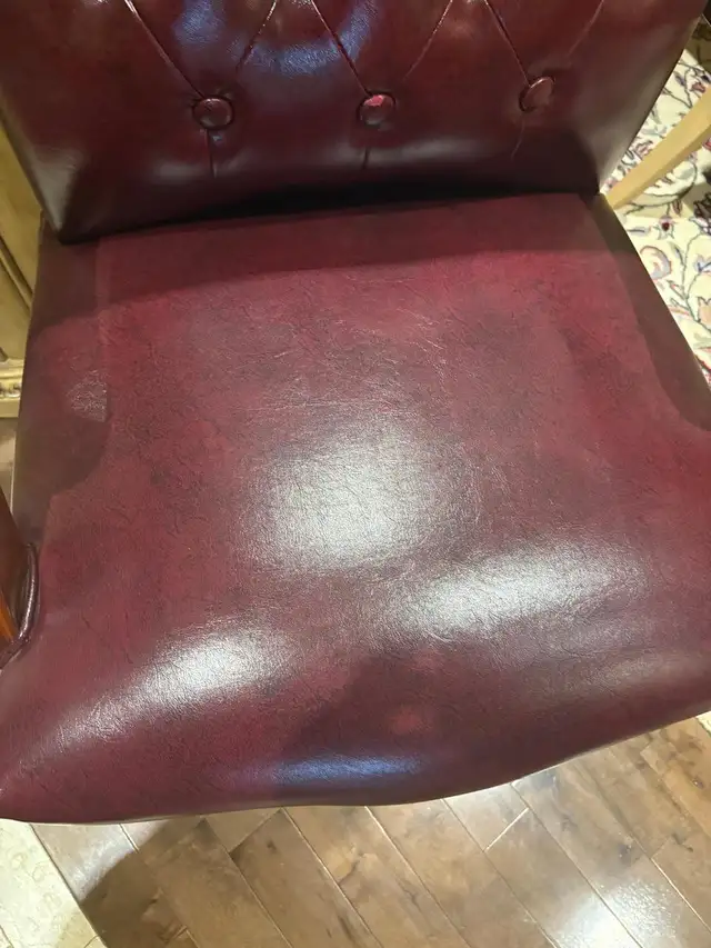 New Executive Burgundy Fox Leather Office Swivel Chair - Photo 4