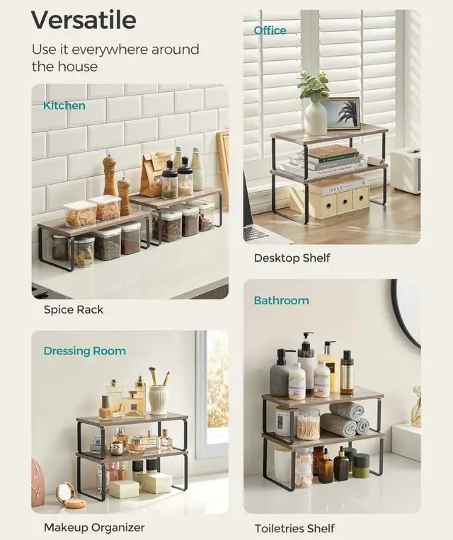 4-Piece Expandable Cabinet & Countertop Organizer Shelf Set - Photo 4