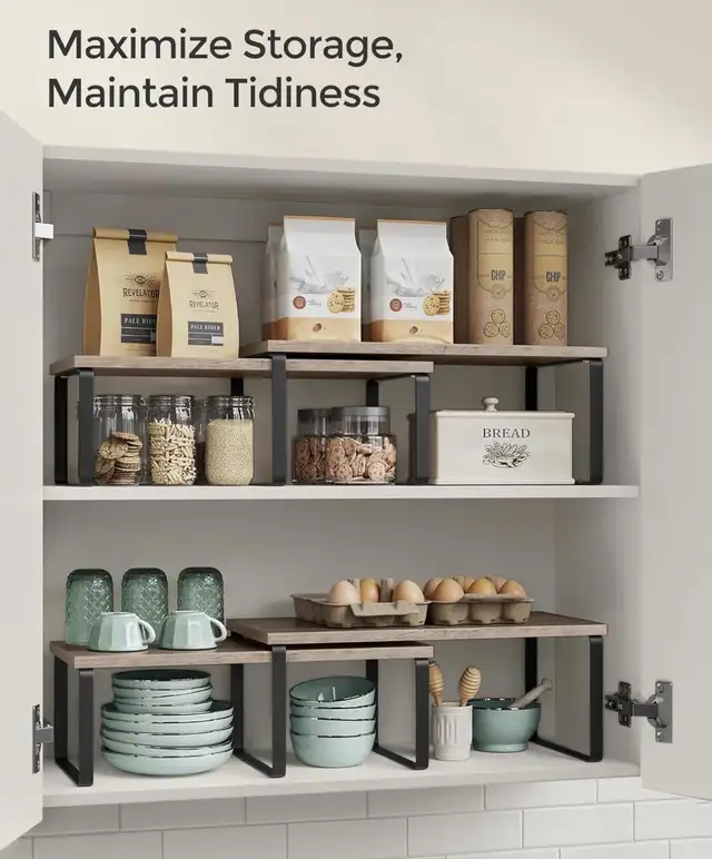 4-Piece Expandable Cabinet & Countertop Organizer Shelf Set - Photo 6