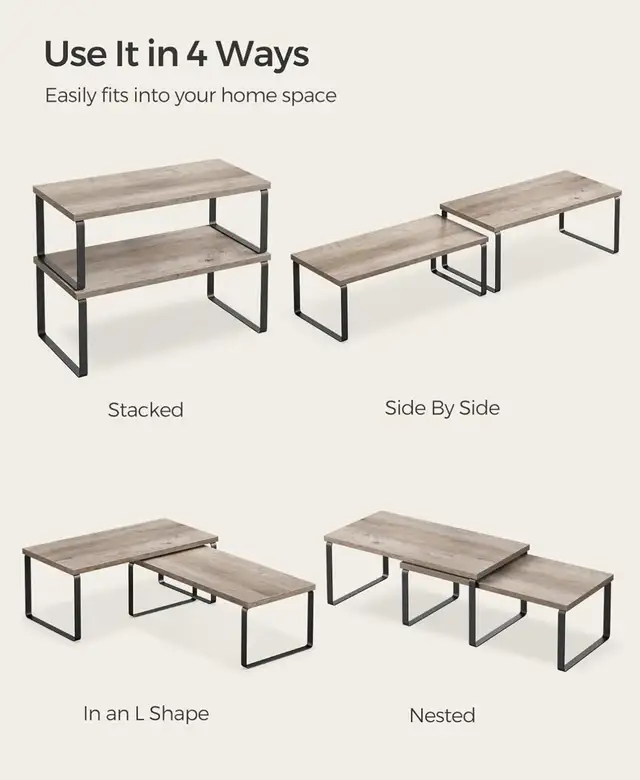 4-Piece Expandable Cabinet & Countertop Organizer Shelf Set - Photo 7