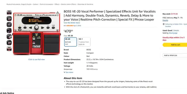 Boss VE - 20 Vocal Processor - Photo 3