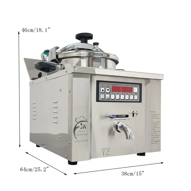 Numerical Control Desktop 304SS Pressure Fryer 16L 220V 022940 - Photo 10