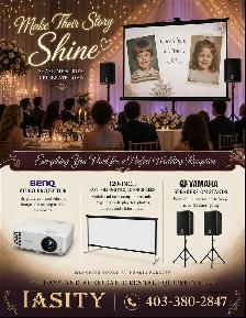 Wedding Video Projectors, Screens, and Sound System Rentals