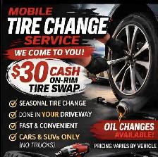 $30 Tire Change/Swap - i can come to you!