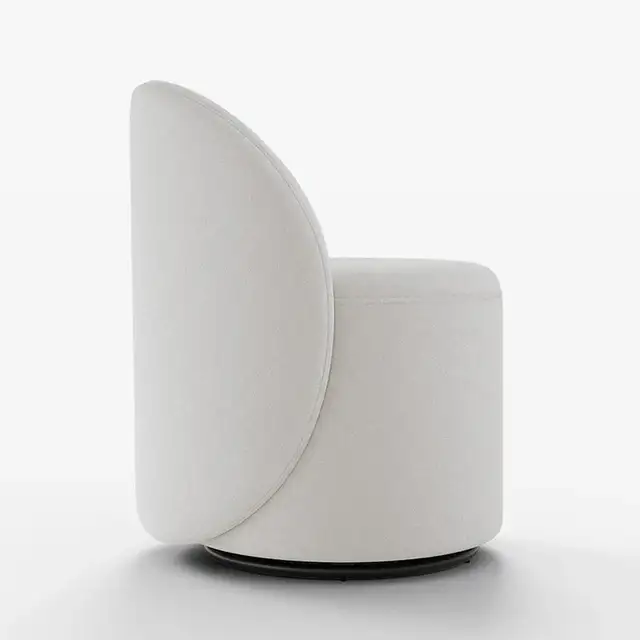 Brand New Modern Round Back Swivel Boucle Vanity Chair $129 - Photo 5