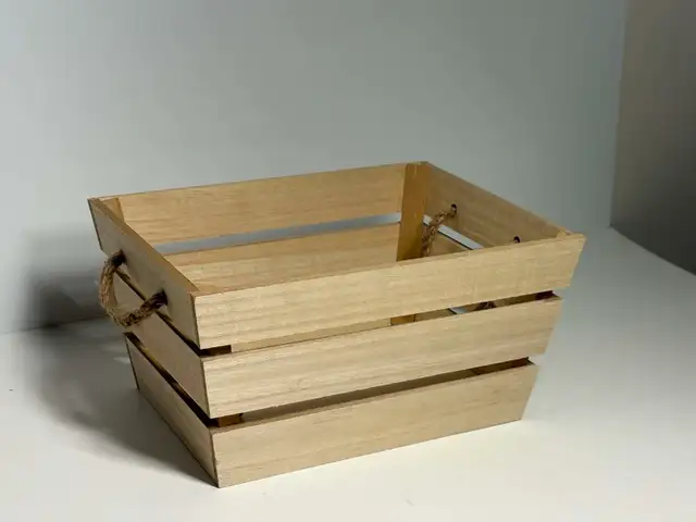 Rustic Wooden Storage Crates w/ Rope Handles – Set of 2 - Photo 6