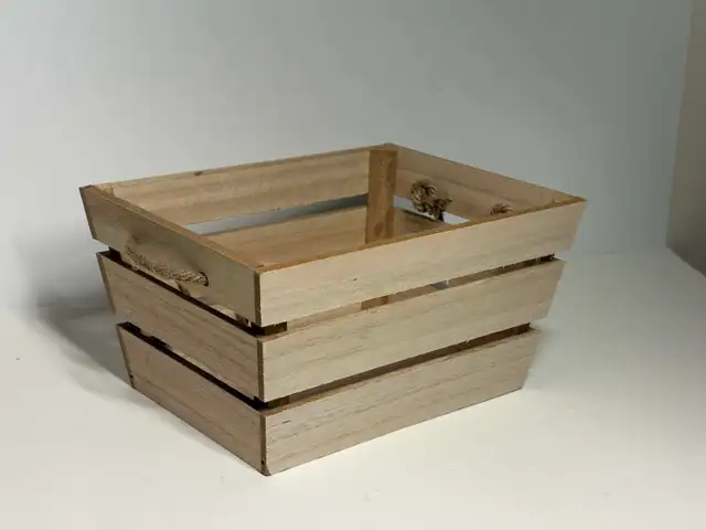Rustic Wooden Storage Crates w/ Rope Handles – Set of 2 - Photo 9