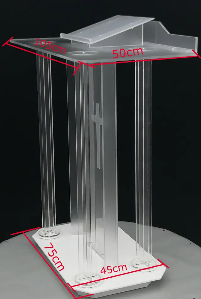 Acrylic Podium Pulpits Churches Plexiglass Lectern 220619 - Photo 2