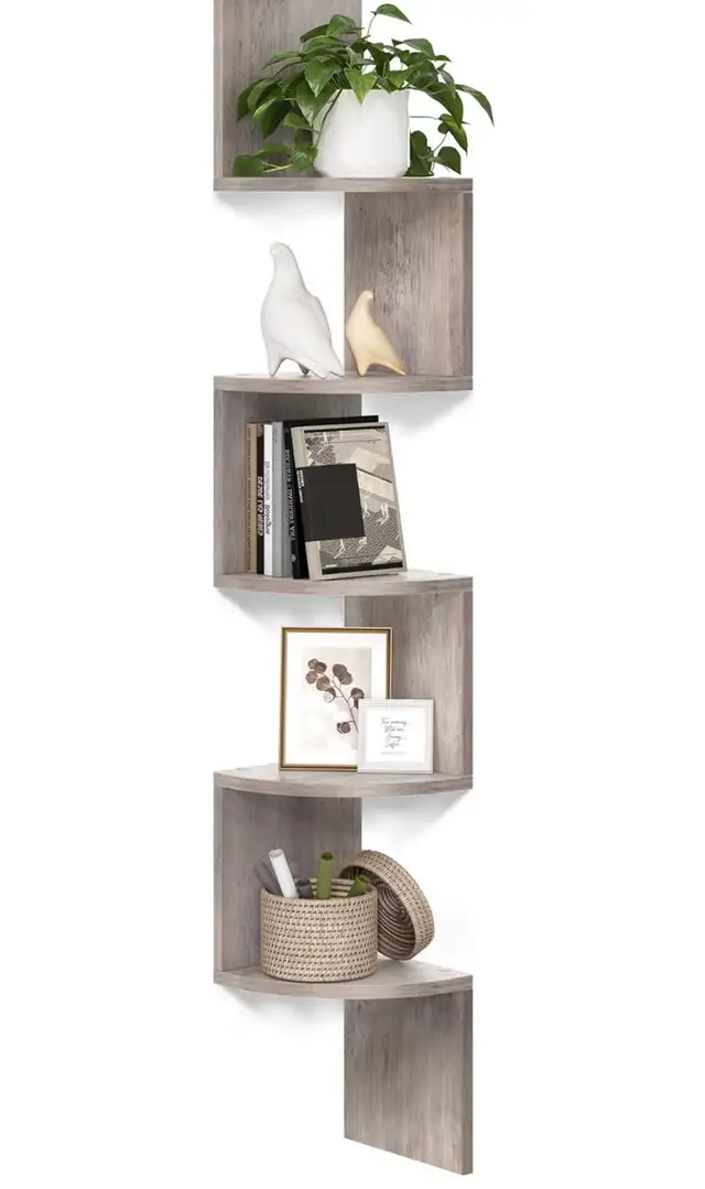 Modern 5-Tier Wall Mounted Corner Shelf