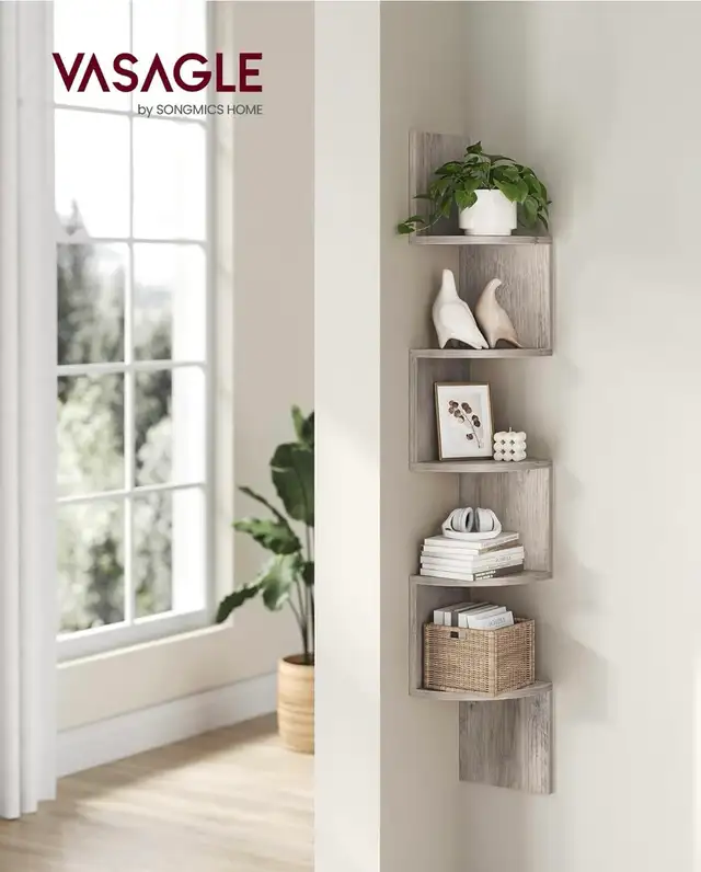 Modern 5-Tier Wall Mounted Corner Shelf - Photo 2