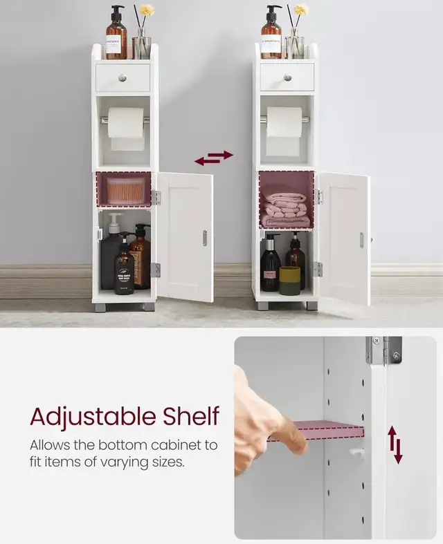 VASAGLE Slim Bathroom Storage Cabinet - Photo 7