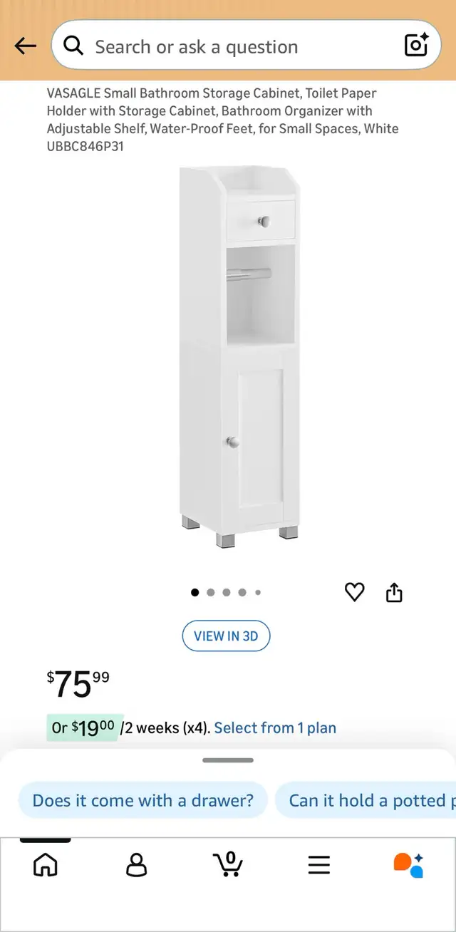 VASAGLE Slim Bathroom Storage Cabinet - Photo 9