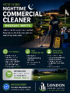 Nighttime Commercial Cleaner Needed Weekday shifts for Golf Club