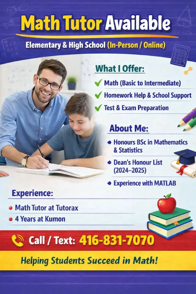 Math Tutor Avaiable