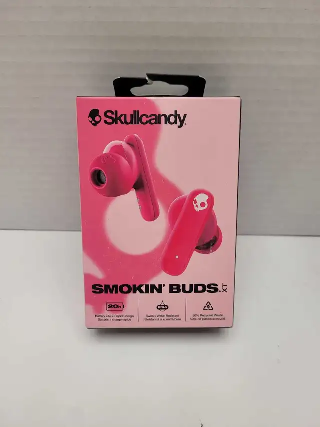 Skullcandy Smokin Buds XT Bluetooth Earbuds - Pink NEW