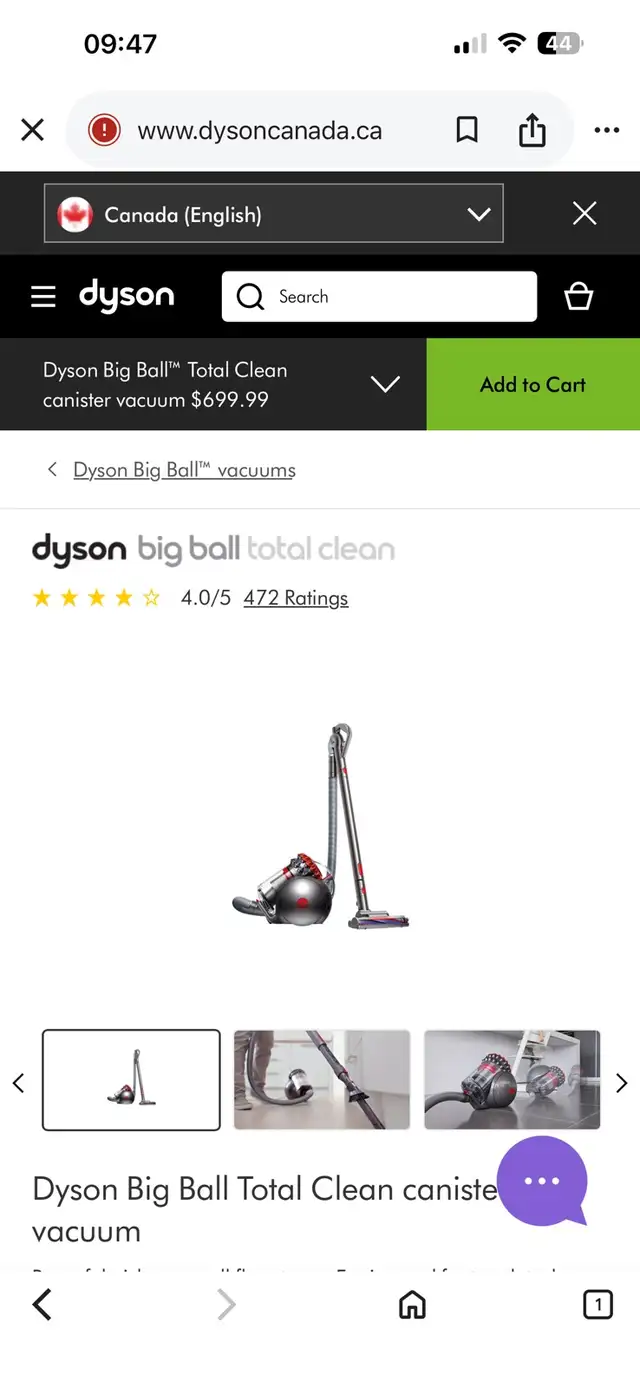 Dyson big ball total clean