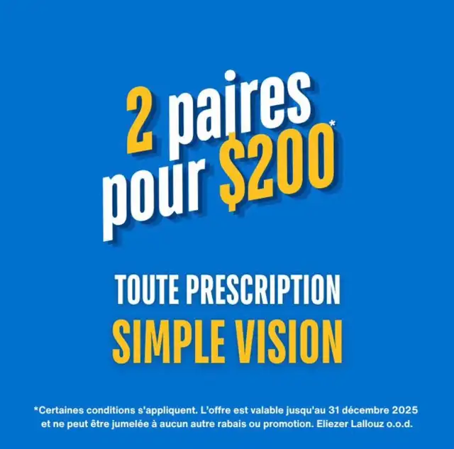 2 paires pour 200$