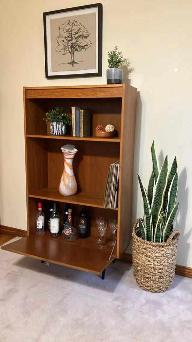 Mid century. TEAK TECK. Buffet, bibliothèque, bar, bahut disques - Photo 3