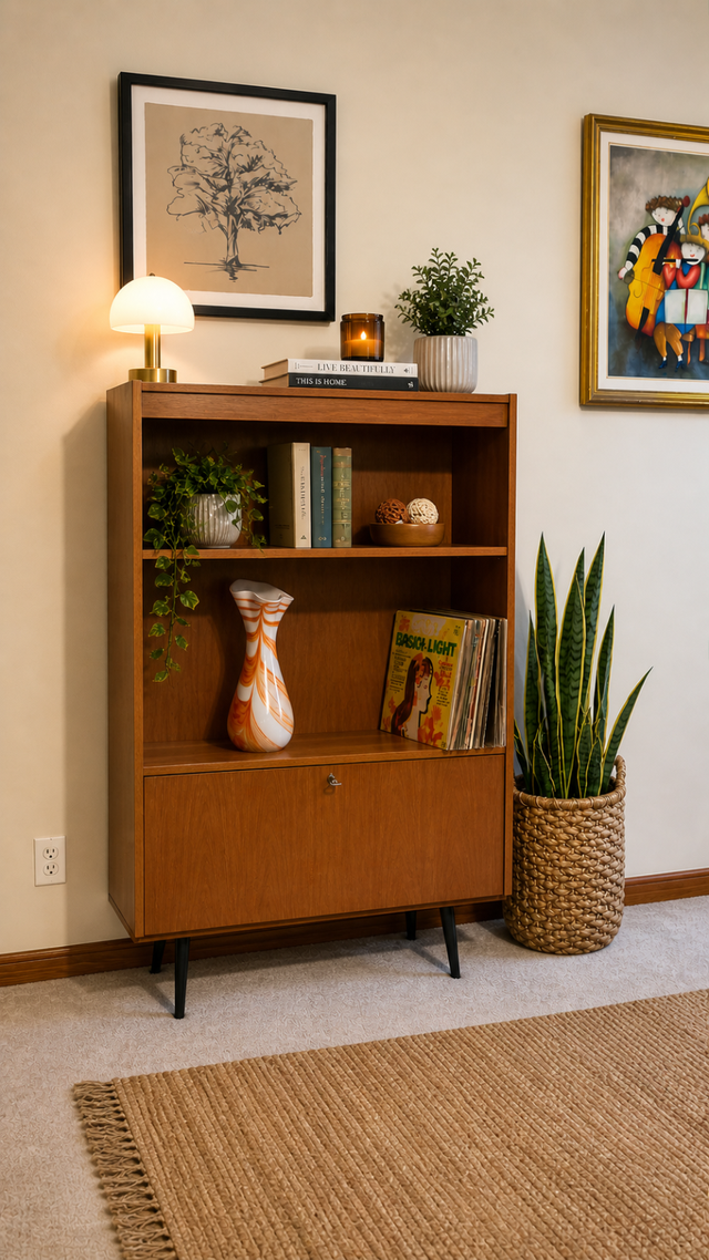 Mid century. TEAK TECK. Buffet, bibliothèque, bar, bahut disques - Photo 6