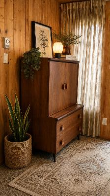 Mid century. TEAK TECK. Buffet, tallboy, bahut disques vinyles, - Photo 2
