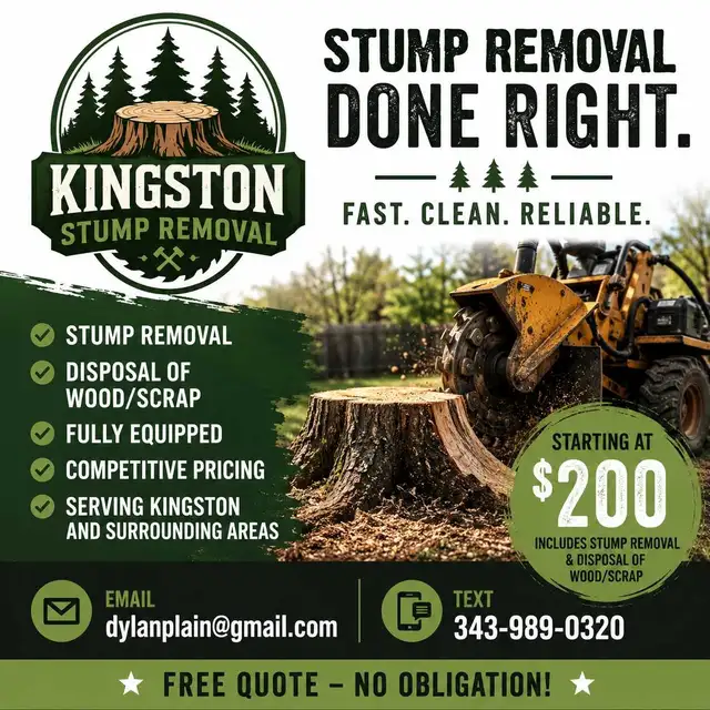 KINGSTON STUMP REMOVAL - Need an old stump gone?