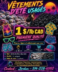 Vetements ete 1$/lb — Livraison Rive-Sud (Longueuil, Brossard)