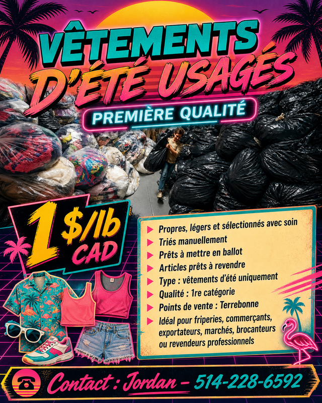 Special revendeurs — Vetements 1$/lb — Stock pret