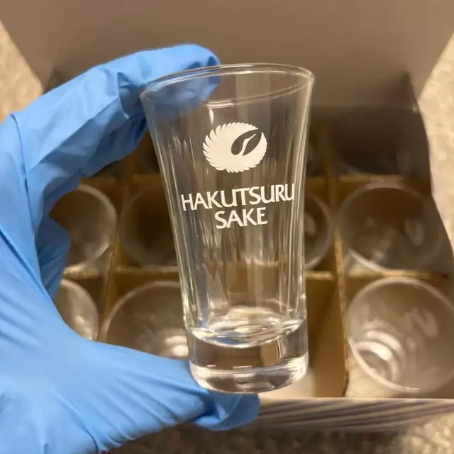 Vintage Hakutsuru Japanese Sake Clear Shot Glass (12pcs) - Photo 4