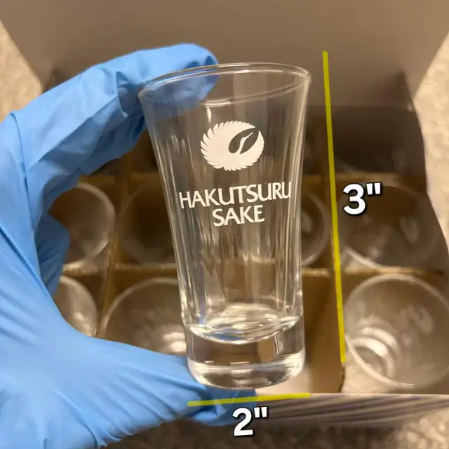 Vintage Hakutsuru Japanese Sake Clear Shot Glass (12pcs) - Photo 5