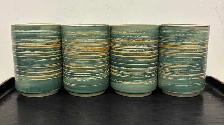 Vintage Handmade Yunomi Cups - Green