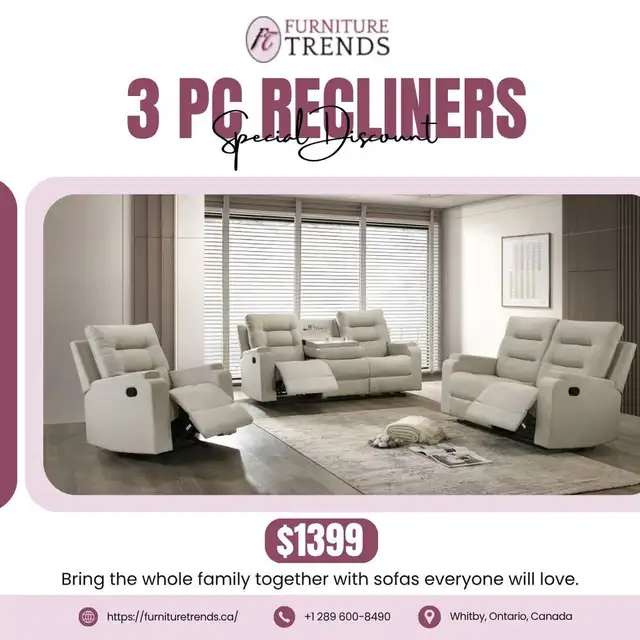 Huge Saving 3 Piece Recliner Set Start from $1399.99 - Photo 4
