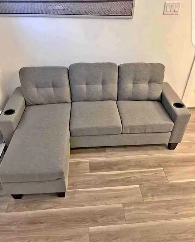 New L-Shaped 3 Seater Sofa with USB Ports - Free Delivery