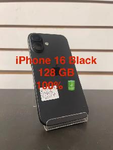 iPhone 16 Black 128 GB 100% Battery Health Excellent Condition