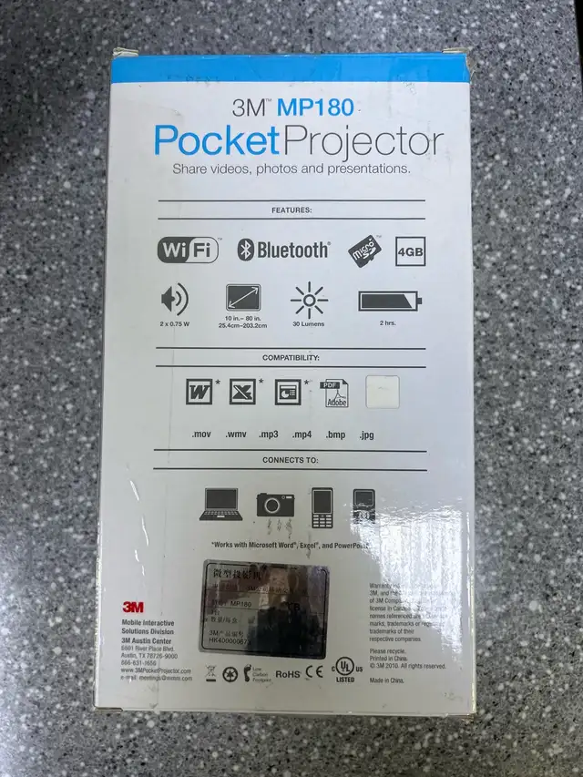 3M MP180 Pocket Projector Bluetooth - Photo 2