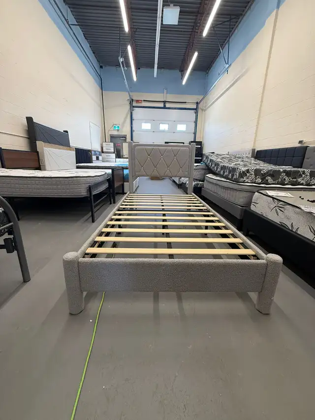 Twin Fabric Bed with LED Lights , Charging Ports , Type C , USB - Photo 4