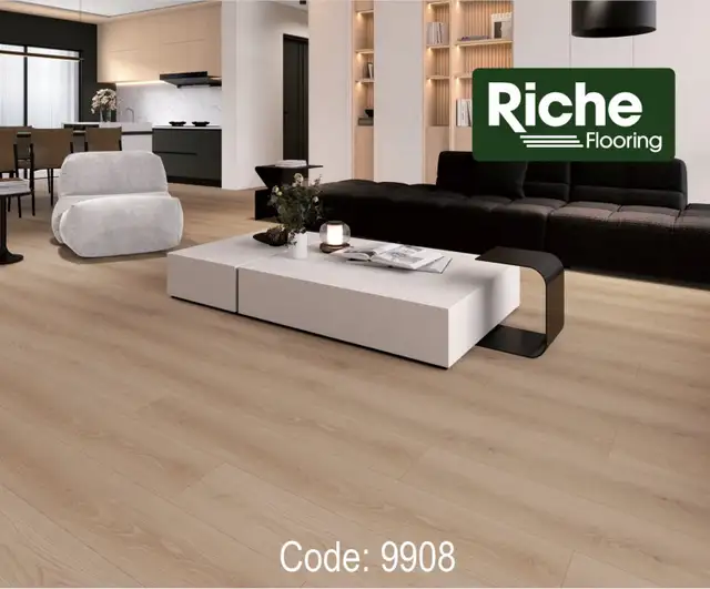 Sale $1.39/sqft Riche 12mm Laminate Flooring | Warm Parchment