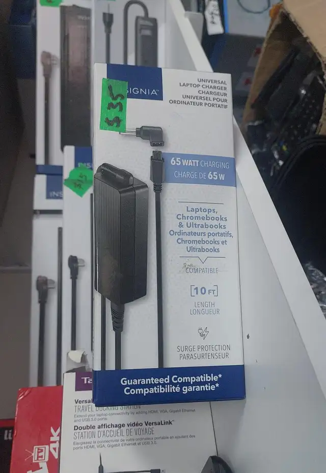 Laptop Charger - Insignia NS‑PWL965‑C 65W Chargeur Universel-New