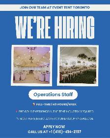 HIRING FULL AND PART TIME TENT COMPANY