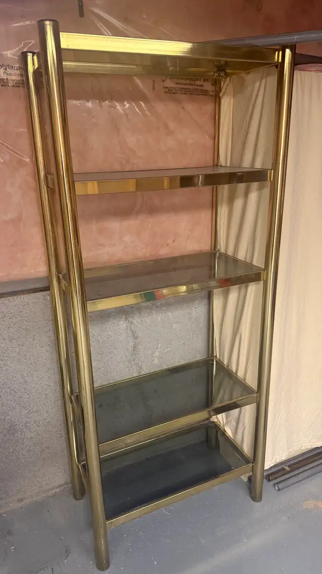 Vintage Brass Glass Shelf