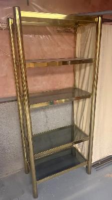 Vintage Brass Glass Shelf