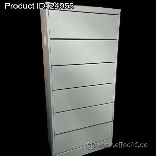 TAB Light Grey 6 Drawer Flip Front Datafile Storage Cabinet - Photo 2