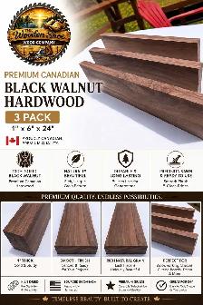 Premium Canadian Black Walnut Hardwood Boards – 3 Pack