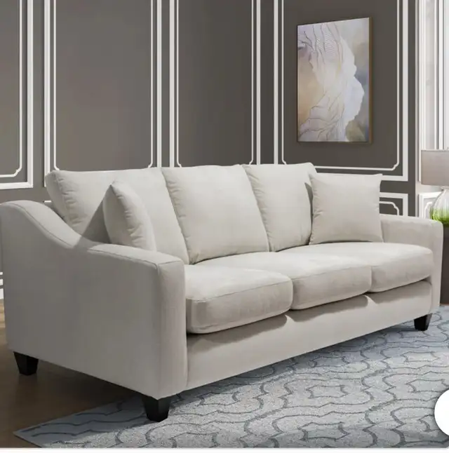 Beige fabric sofa - Photo 5