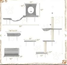 Wall-Mounted Cat Furniture Set- White - Photo 5