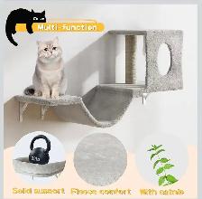 Wall-Mounted Cat Furniture Set- White - Photo 9