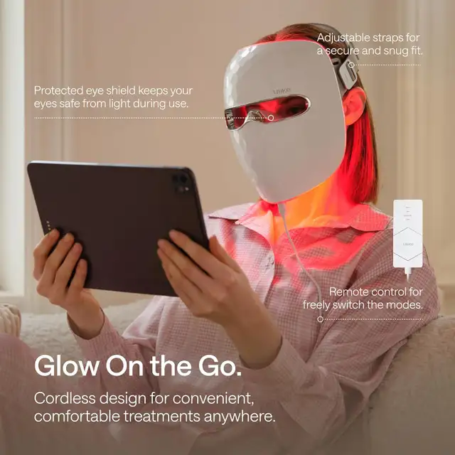 Ulike ReGlow LED Light Therapy Mask, Red Light Therapy - Photo 3