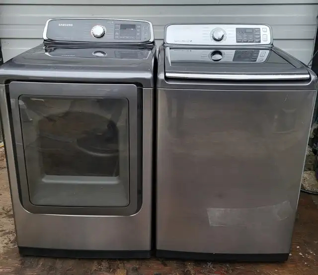Samsung washer Dryer pair - large size top load, He - Photo 3
